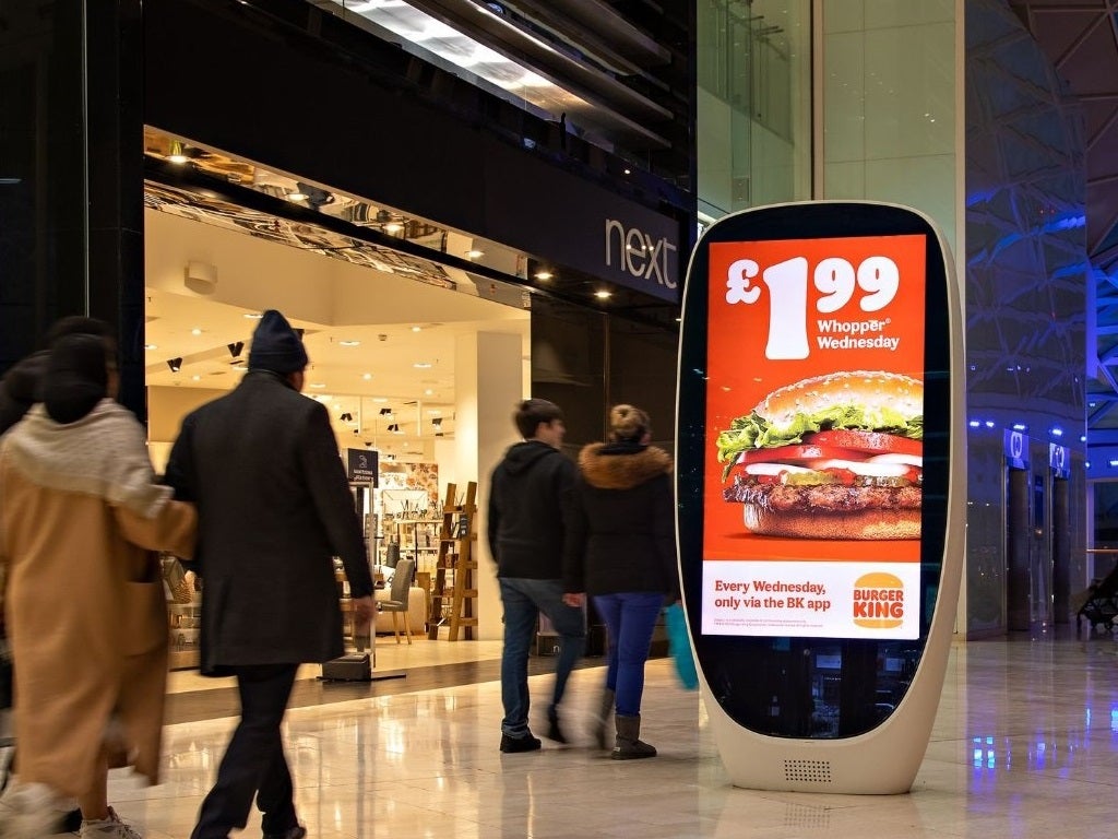 Burger King poster in a shopping centre
