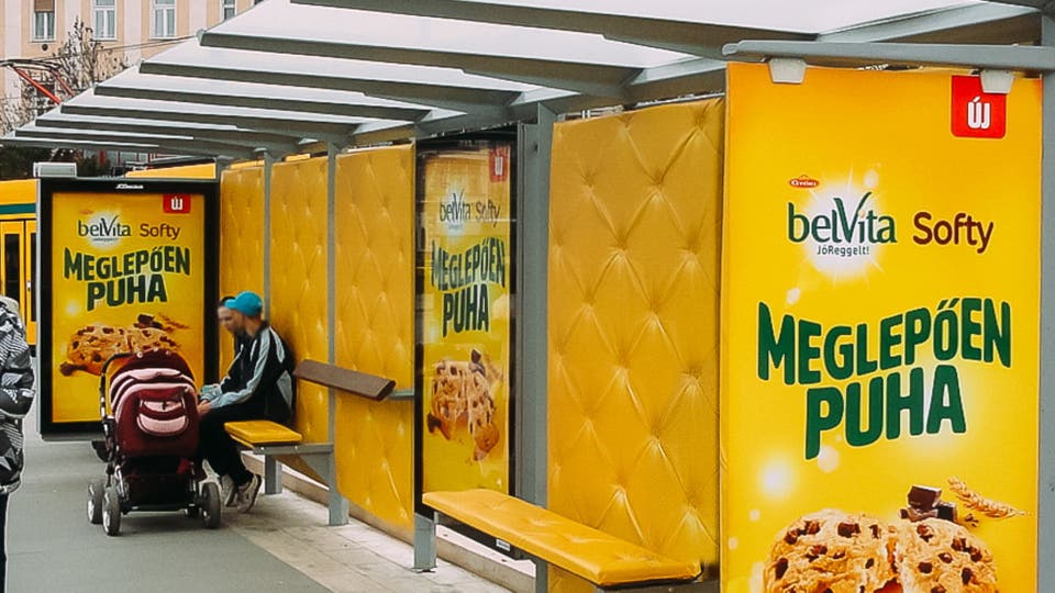BelVita bus stop branding for Mondelez