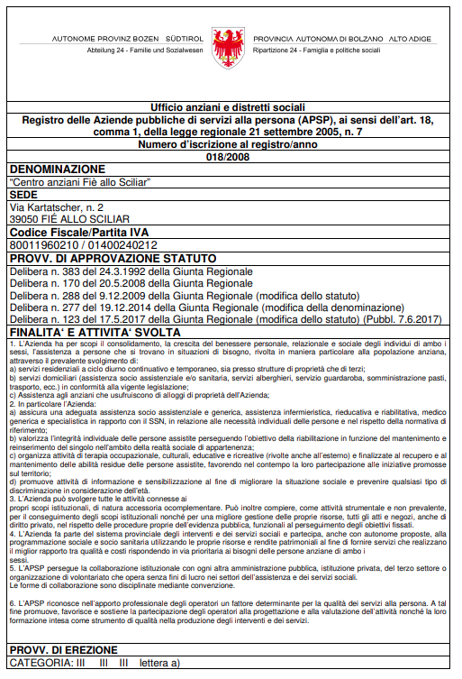 FIÈ ALLO SCILIAR: Centro Anziani Fiè allo Sciliar"