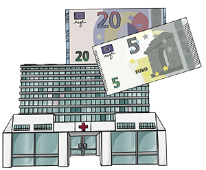 Für Untersuchungen müssen die Menschen ein Ticket bezahlen. Zum Beispiel im Krankenhaus.