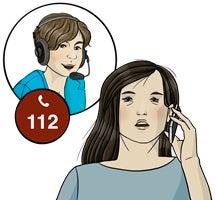 Die 112 ist eine wichtige Telefon·nummer für den Notfall.