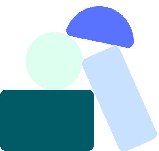 Abstract composition of geometric shapes in pastel colors