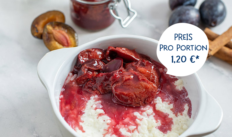 Vanille Reis Pudding mit Pflaumenröster