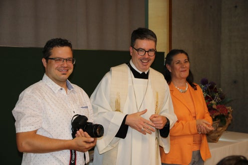 Der Schulleiter Dr. Andreas Paulmichl, der Abt von Marienberg Philipp Kuschmann, die Direktorin  Frau Dr. Monika Aondio