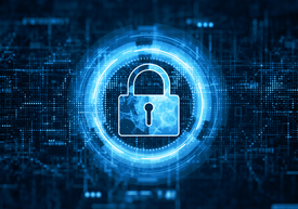 Egy kék kör, benne egy zárral