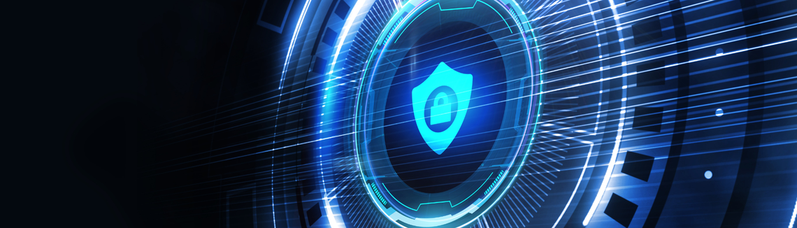 Kék kiberbiztonsági pajzs