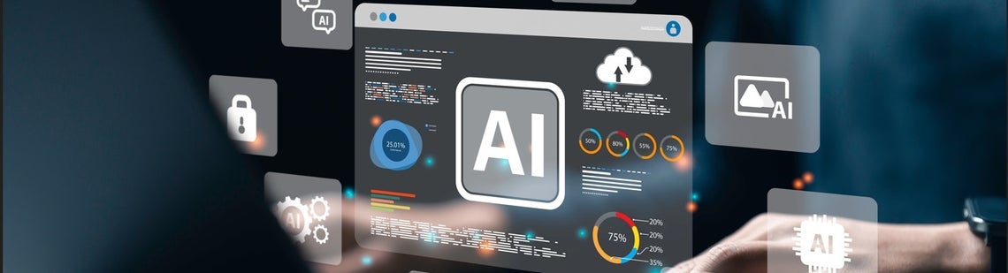 Компютърен екран с графика и текст