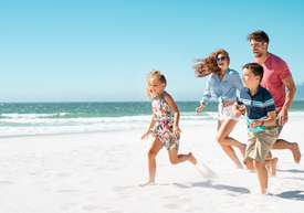 Rodinný beh na pláži