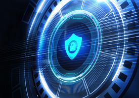 Egy kék kibervédelmi pajzs