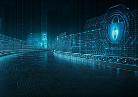 Kék kiberbiztonsági pajzs