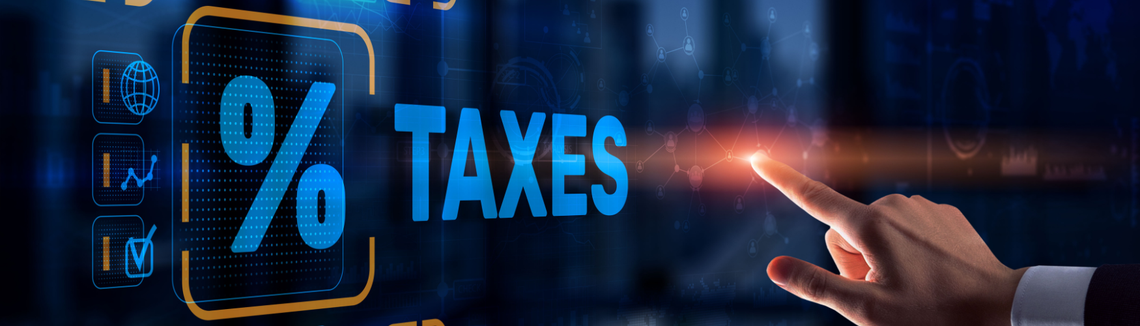 Zbliżenie niebieskiego tekstu - procent i taxes