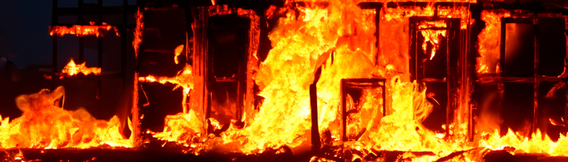 A fire on a building