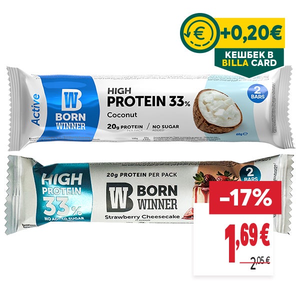 "КЕШБЕК В BILLA CARD
ОТСТЪПКА: -17%
НОВА ЦЕНА: 1,69 €
СТАРА ЦЕНА: 2,05 €"