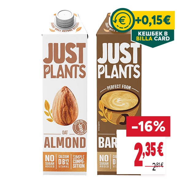 "КЕШБЕК В BILLA CARD
ОТСТЪПКА: -16%
НОВА ЦЕНА: 2,35 €
СТАРА ЦЕНА: 2,81 €"