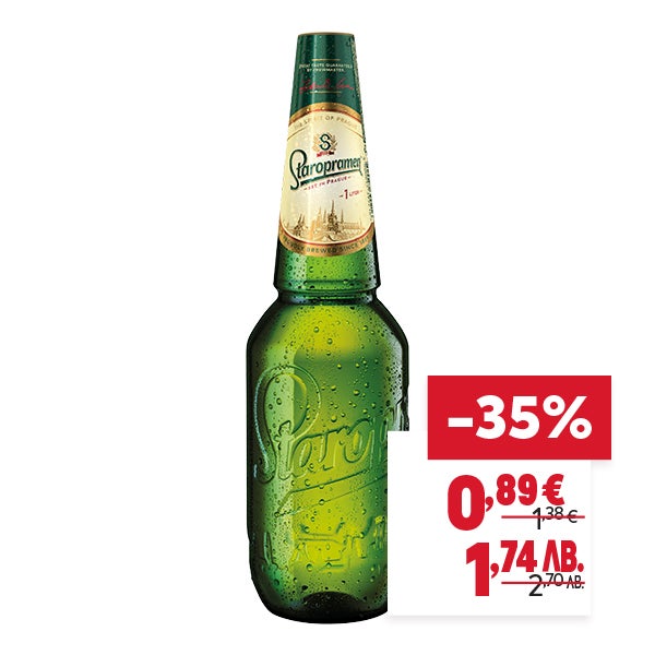 "ОТСТЪПКА: -35%
НОВА ЦЕНА: 0,89 € / 1,74 лв.
СТАРА ЦЕНА: 1,38 € / 2,70 лв."