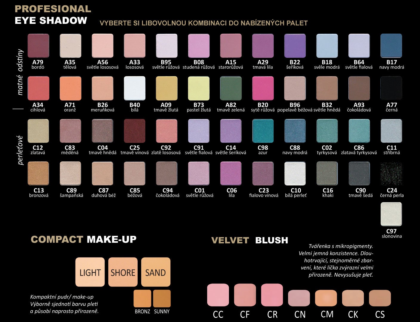 Vzorník - oční stíny