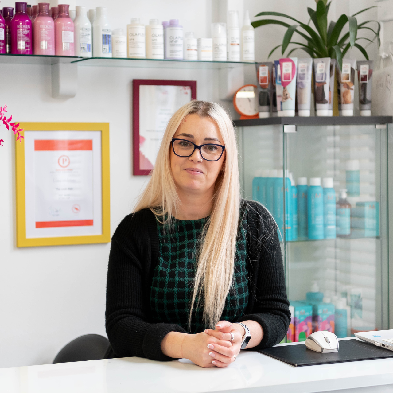 close-up of someone with glasses on 