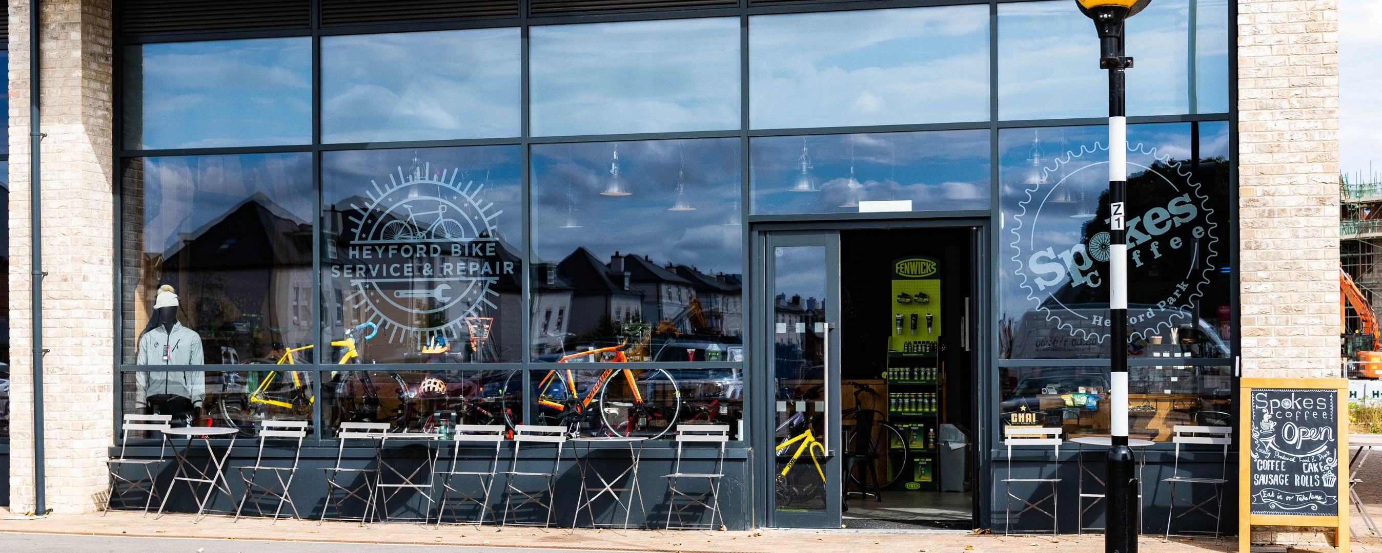 shop front of bike shop in upper heyford 