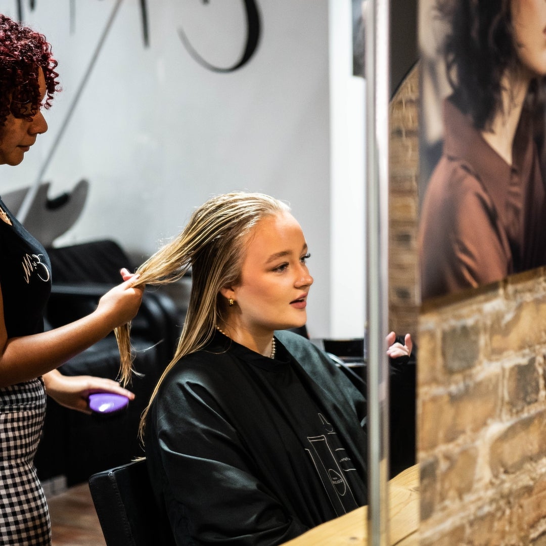 Girl at hair salon