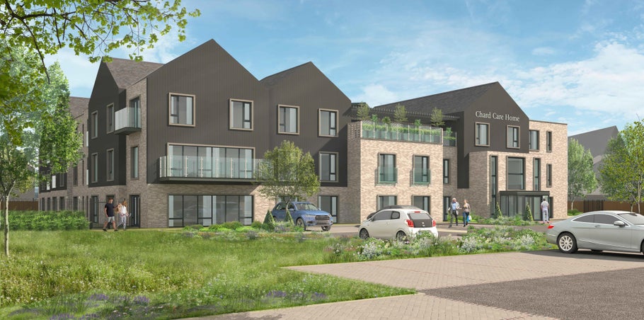 CGI of a care home development scheme in Chard, Somerset, by TDC Arch Design