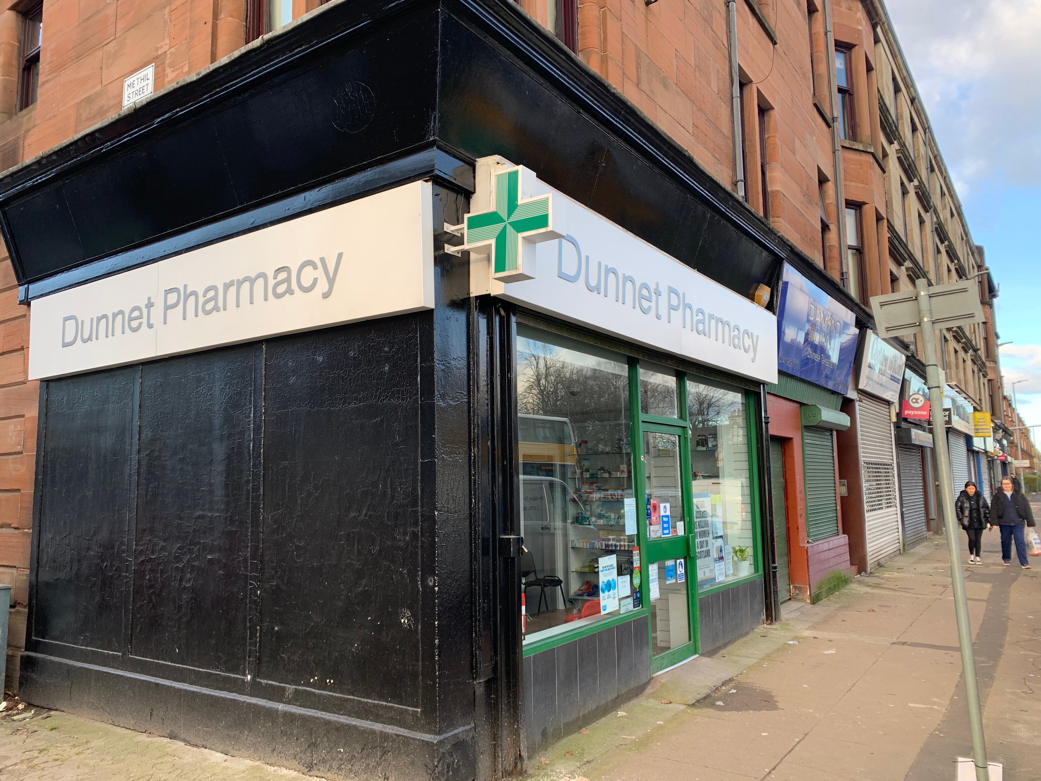 Dunnet Pharmacy in Glasgow. 