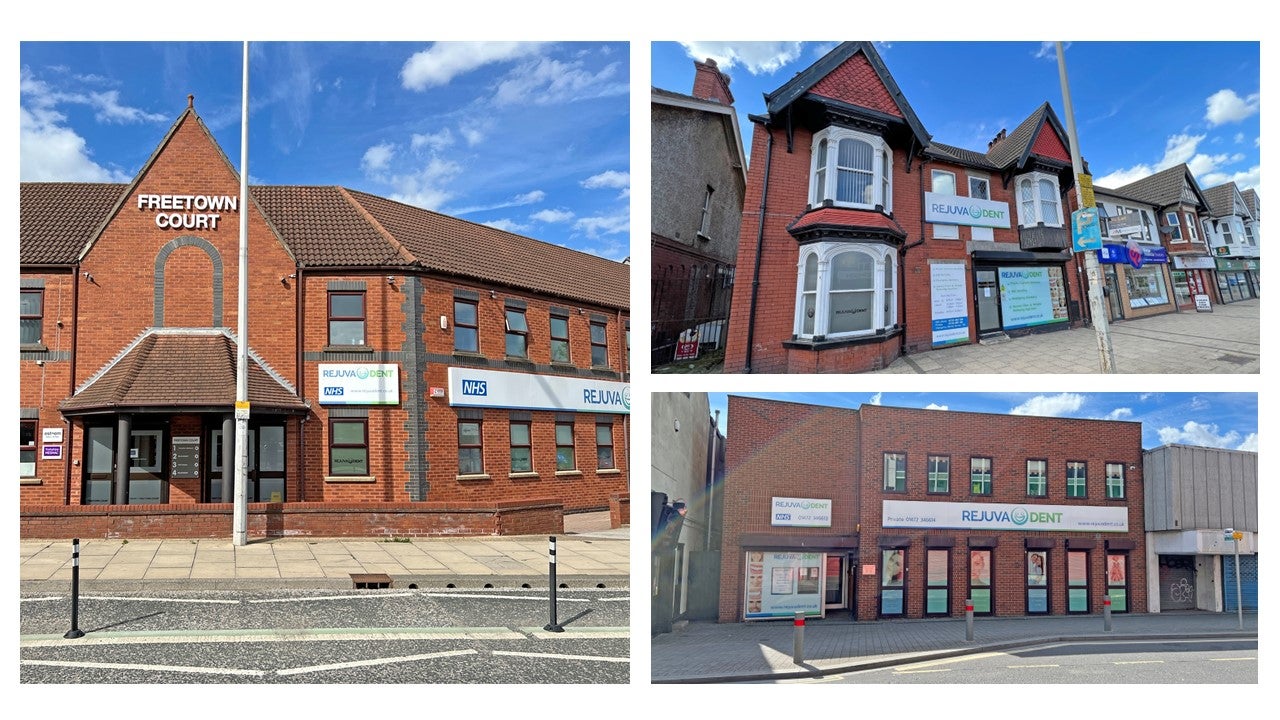 Three Rejuvadent dental practices in Grimsby, Scunthorpe and Hull in East Yorkshire.