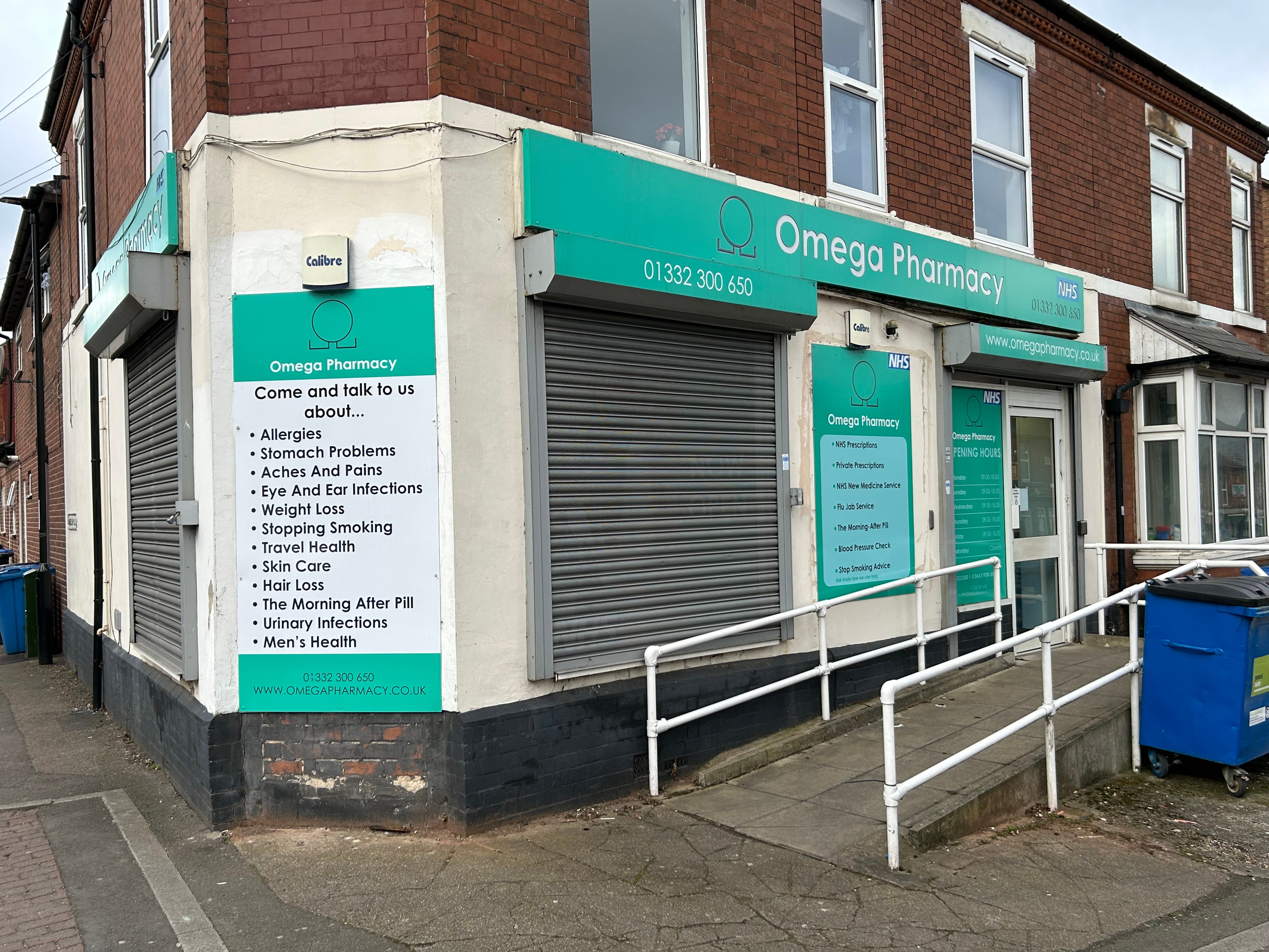 Omega Pharmacy in Derbyshire.