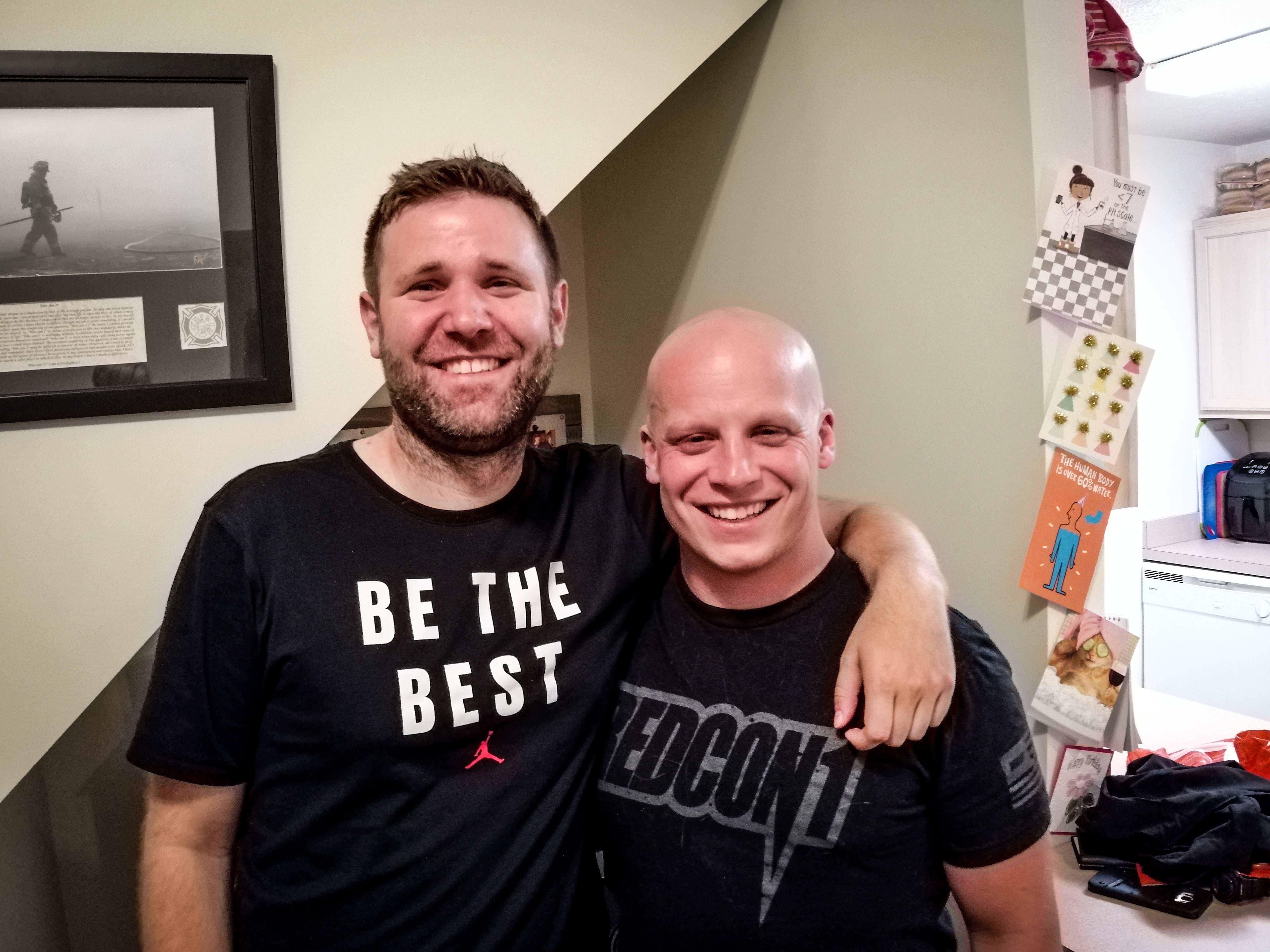 Stammzellspender Martin und "sein" Patient Andrew bei ihrem ersten Treffen