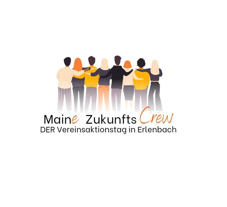 Eine Gruppe von animierten Menschen, die in einer Reihe stehen, darunter eine Schrift.