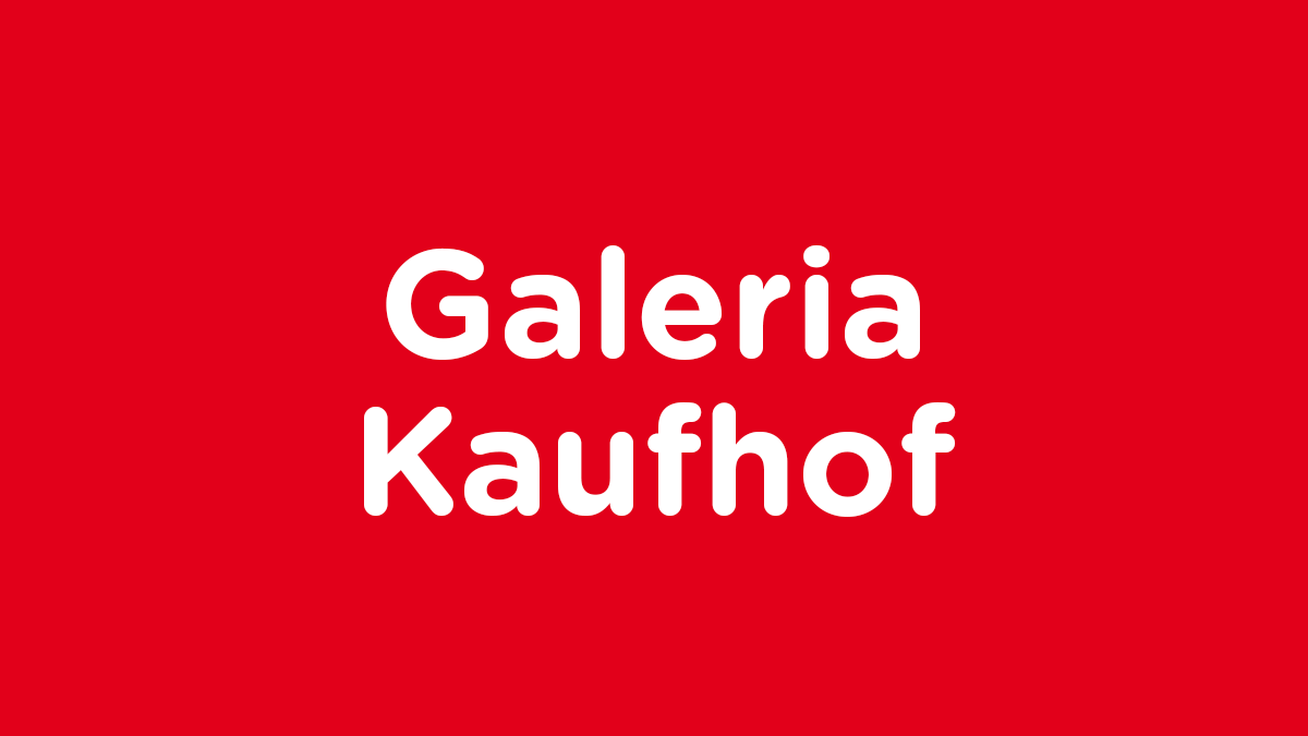 "Galeria Kaufhof" auf rotem Hintergrund