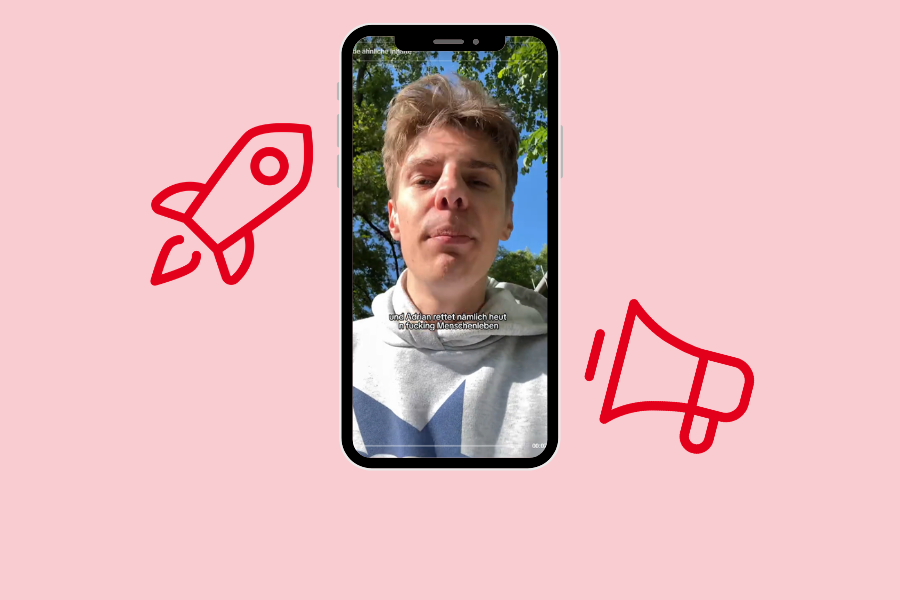 Screenshot von einem TikTok Video von Levi Penell über die DKMS