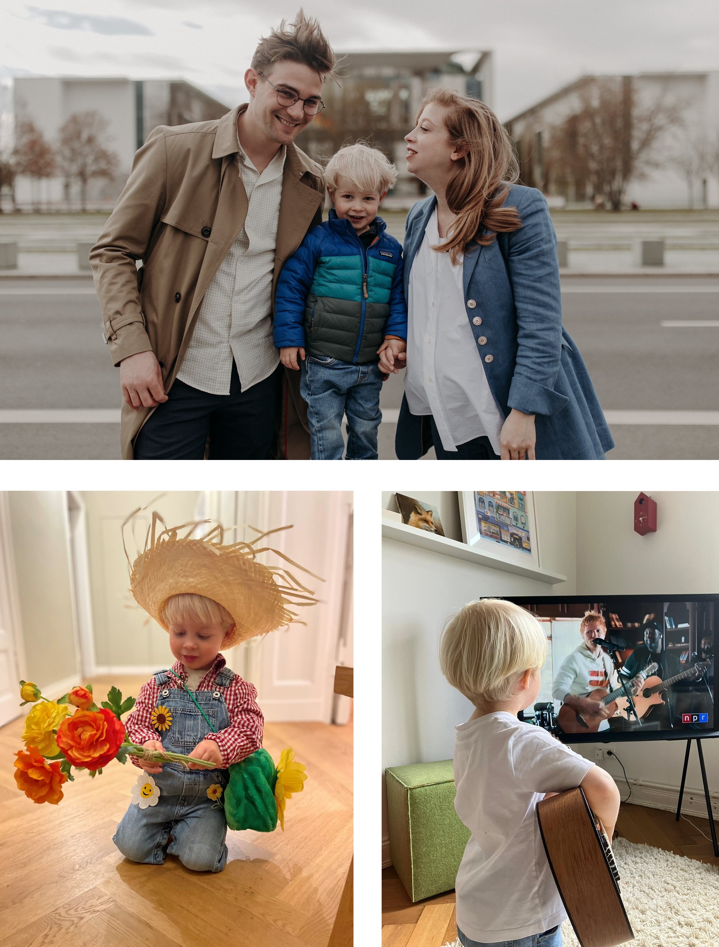 Eine Collage aus Bildern von Nathanael und seinen Eltern