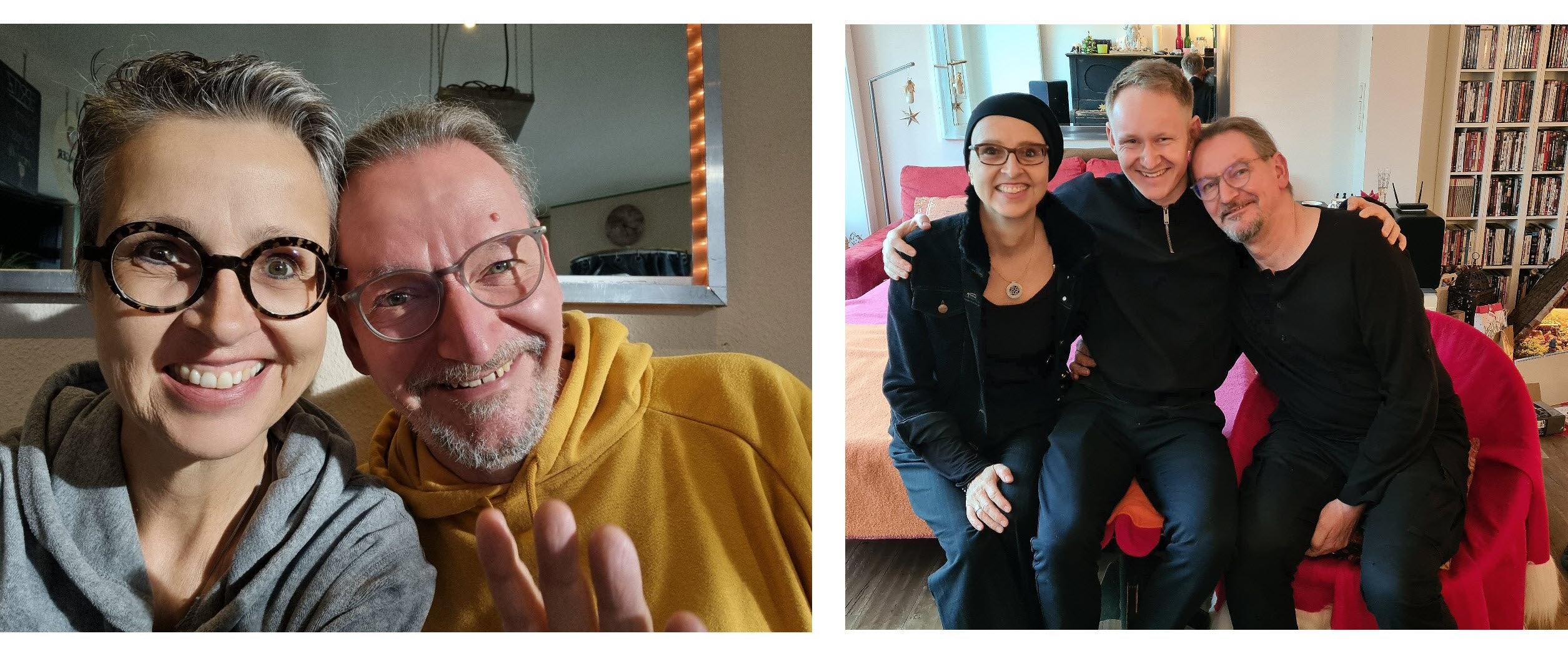 Patientin Maria mit ihrem Mann links und rechts mit ihren zwei Freunden.