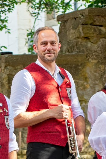 Patient Andreas in seinem Musikverein