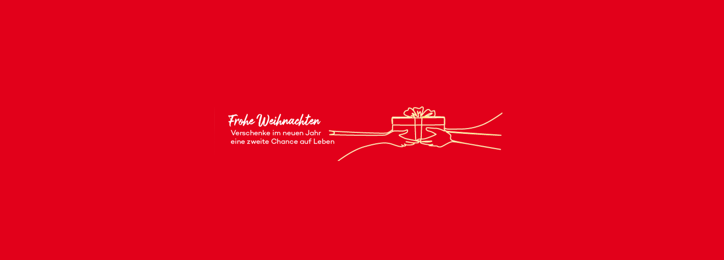 "Frohe Weihnachten" auf rotem Hintergrund