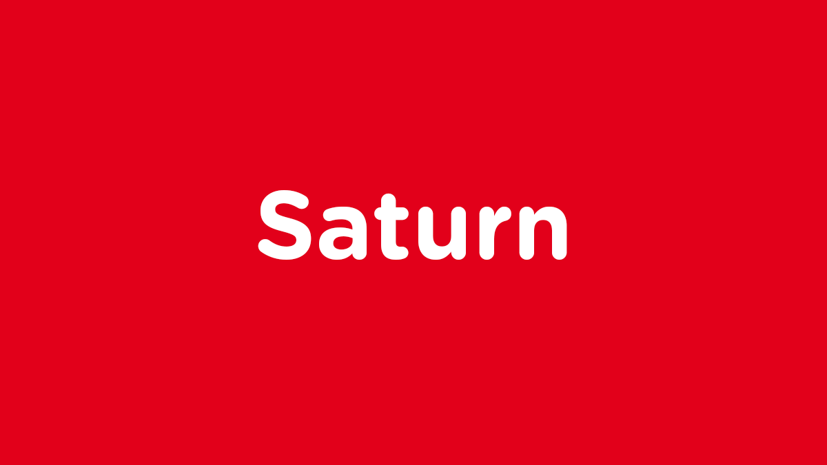"Saturn" auf rotem Hintergrund