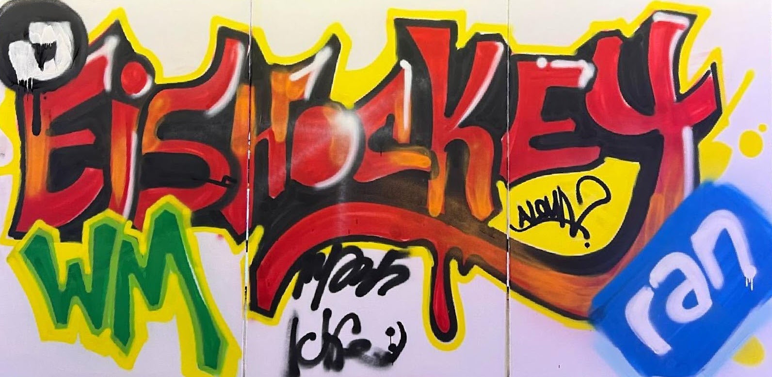 Ein Graffiti an einer Wand