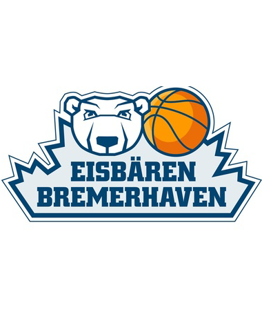 Logo von den Eisbären Bremerhaven mit einem Bären und einem Basketball