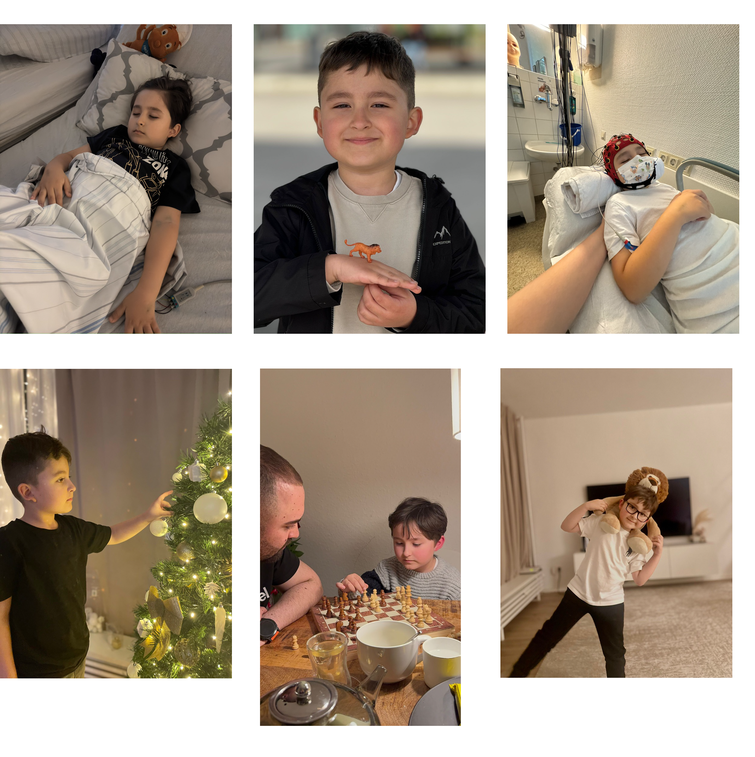 Collage aus Bildern von Patient Josef.