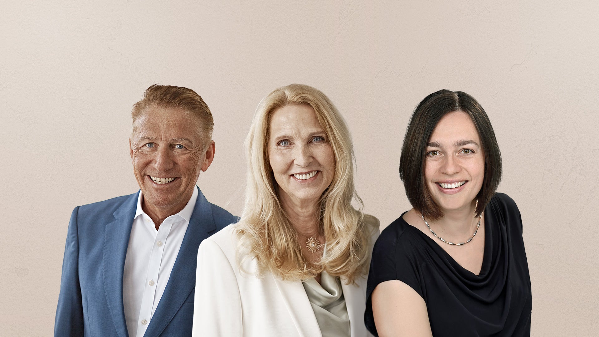 Eine lächelnde Gruppe von Menschen - Geschäftsführung DKMS Global.