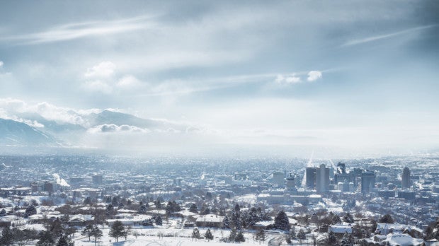 Salt Lake City im Schnee
