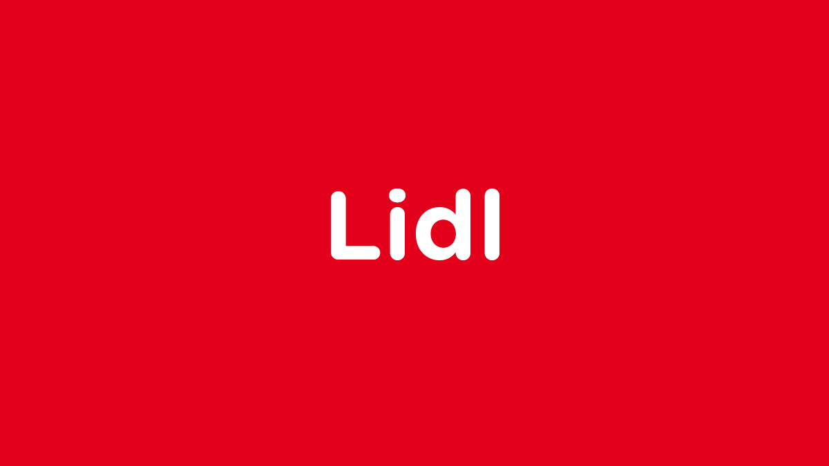 "Lidl" auf rotem Hintergrund