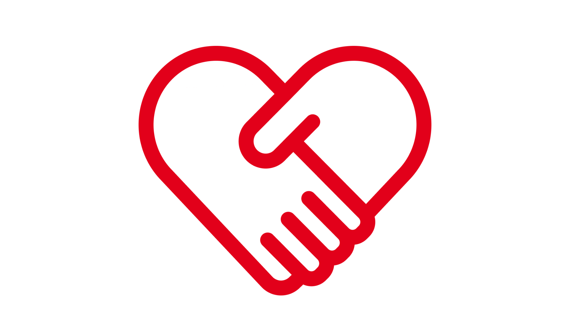 Hände formen ein Herz-Icon.