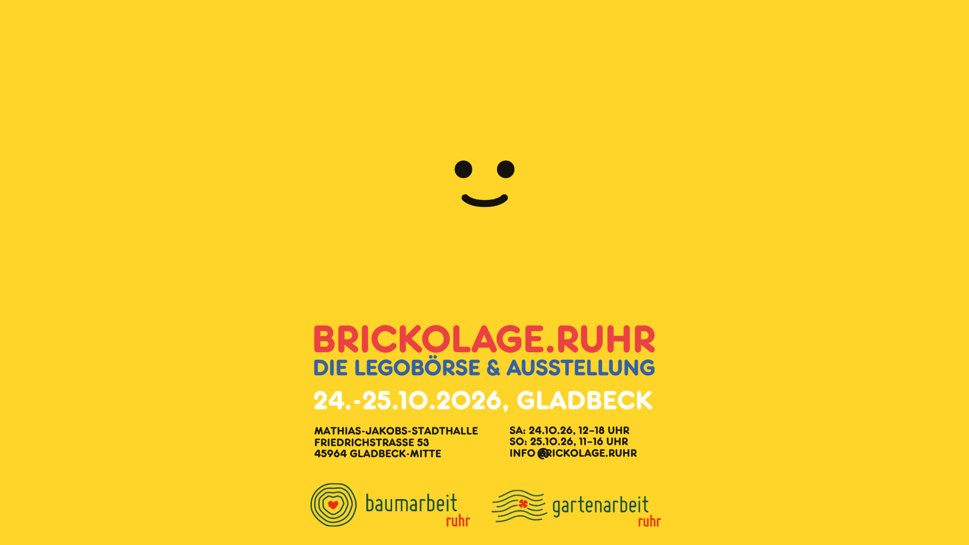 Ein gelbes Plakat mit einem Gesicht darauf