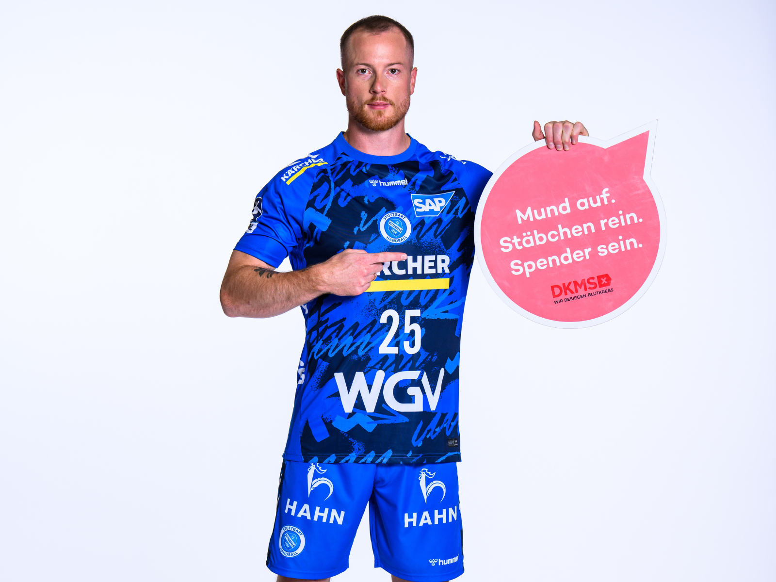 TVB Handballer werben für die Registrierungsaktion. 