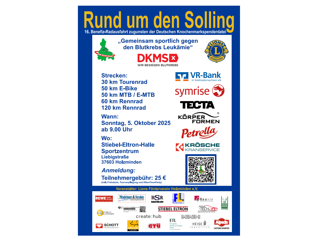Ein Flyer mit Logos verschiedener Sponsoren.