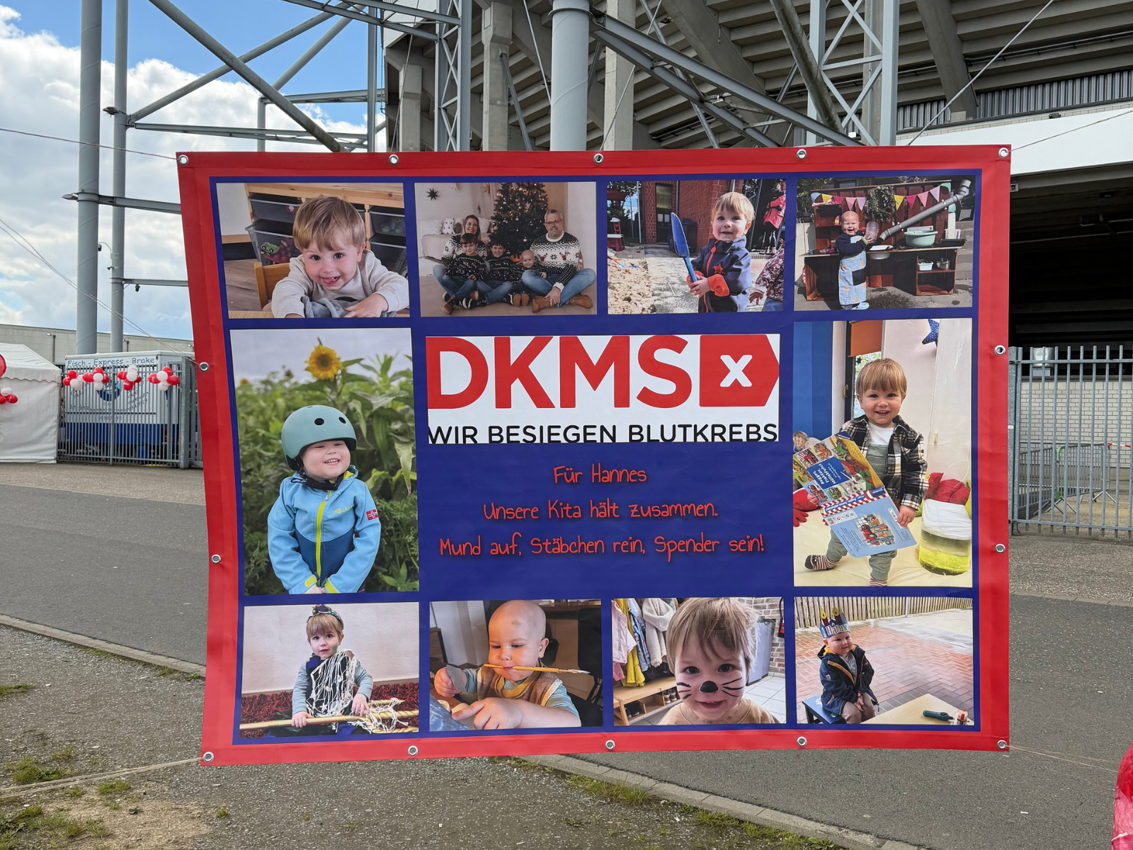 DKMS-Plakat mit Fotos von Patient Hannes