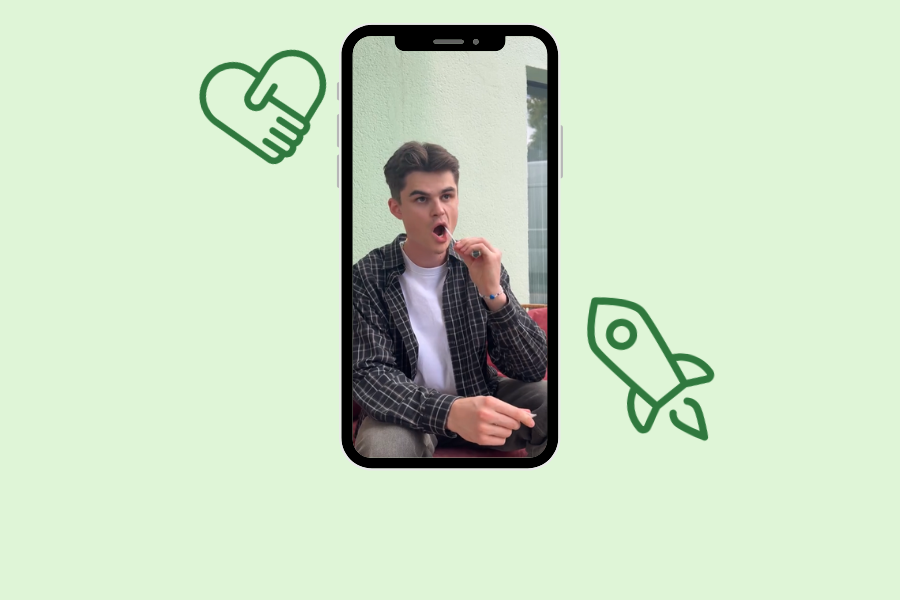 Screenshot eines TikTok Videos von Oskar über die DKMS