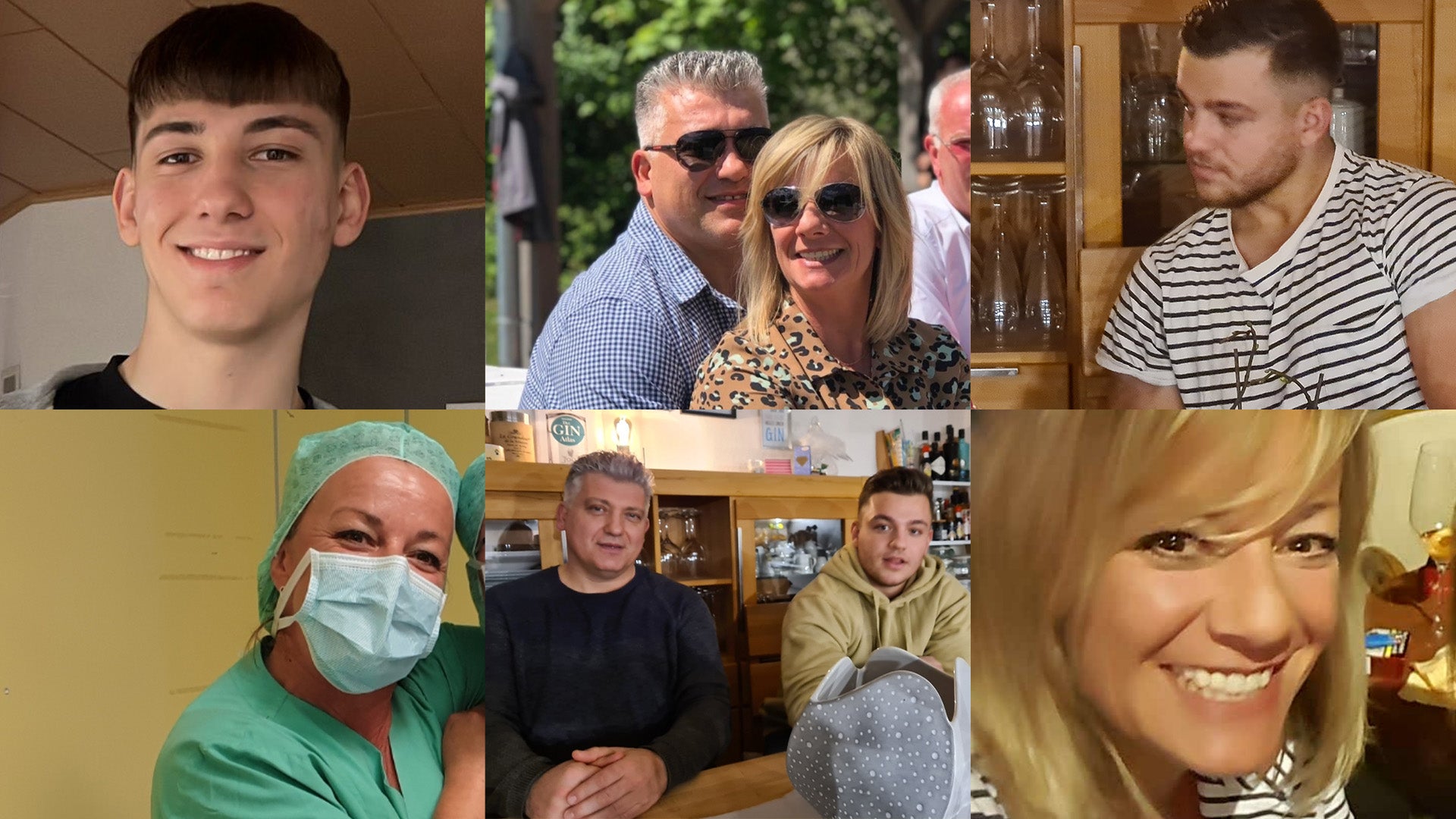 Eine Collage von Menschen, die für die Kamera posieren