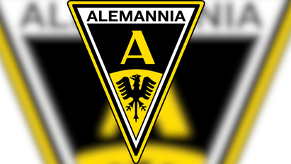 Ein gelbes Dreieck mit einem schwarz-weißen Logo